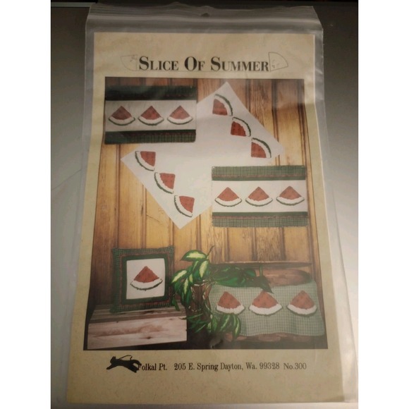 Other - Slice Of Summer Pattern Sharon Welch Folkal Pt Placement Pillow Towel 2002